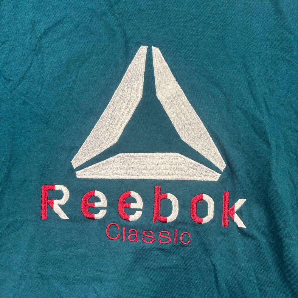 Reebok Classic T-Shirt Size Large Teal Slim Fit Embroidered Logo NWT Kids - Picture 3 of 9
